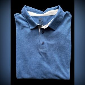 Reebok Men's Speedwick 3XLT Polo in Blue Side Slit Poly Rayon Short Sleeve